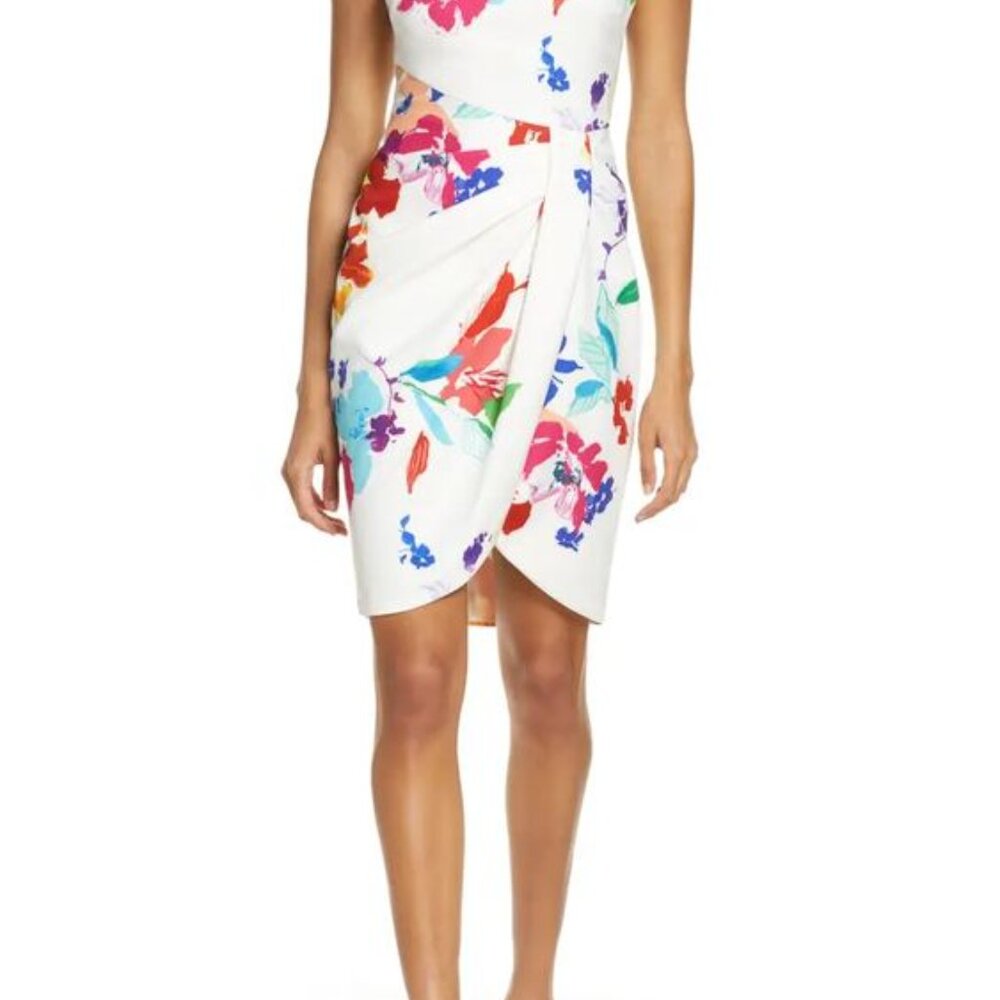 NWT BLACK HALO SEDORA WATERCOLOR FLORAL COCKTAIL DRESS-SIZE 10